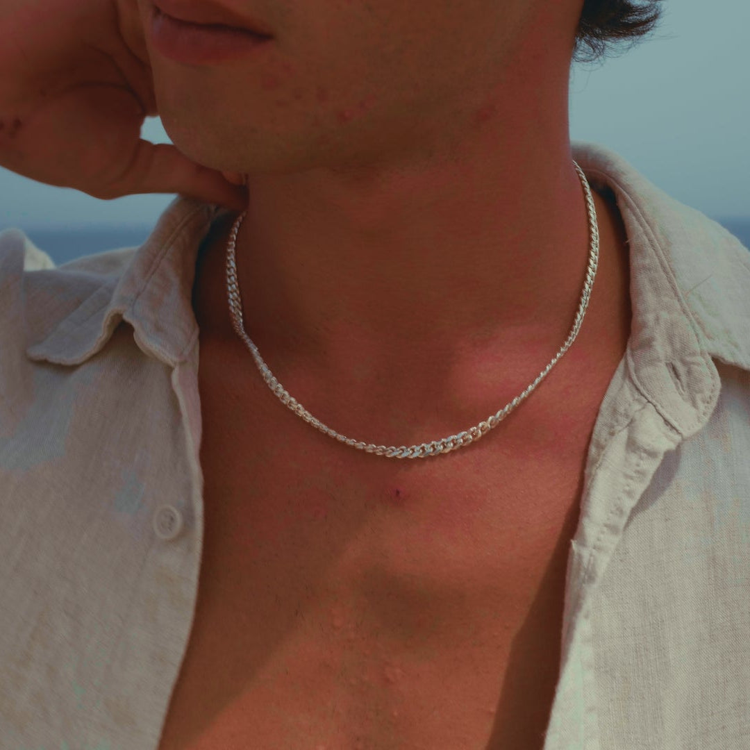 SILVER CUBAN CHAIN 5MM