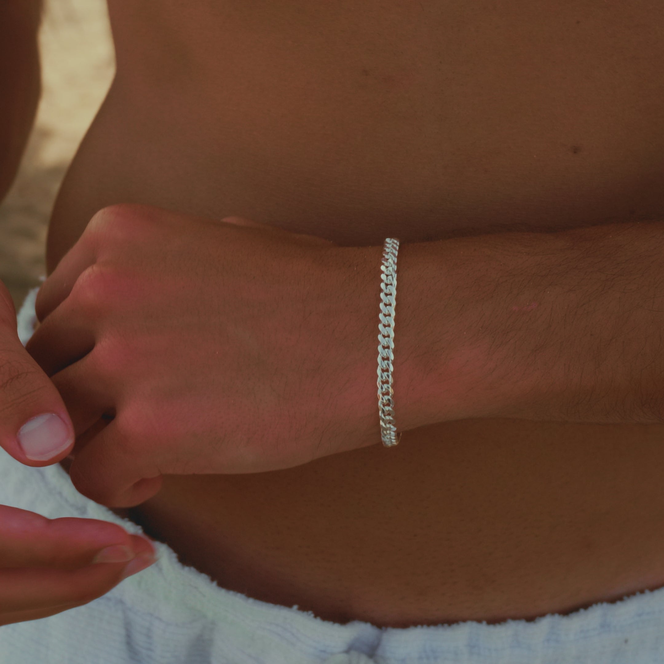 SILVER CUBAN BRACELET 5MM