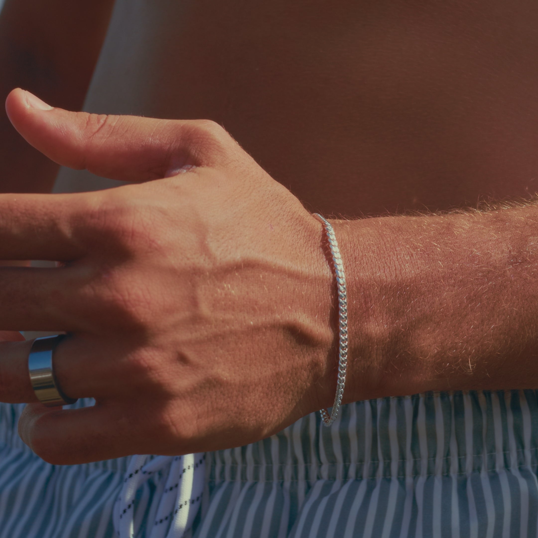 SILVER CUBAN BRACELET 3MM