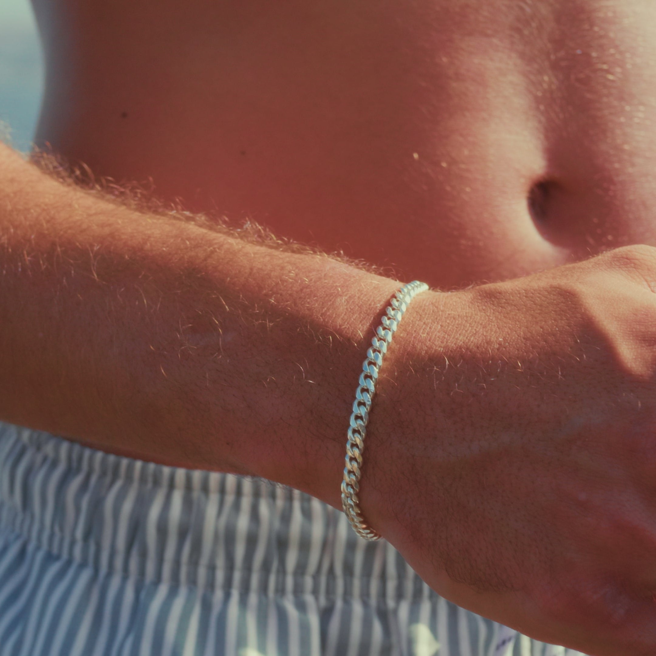 SILVER CUBAN BRACELET 5MM