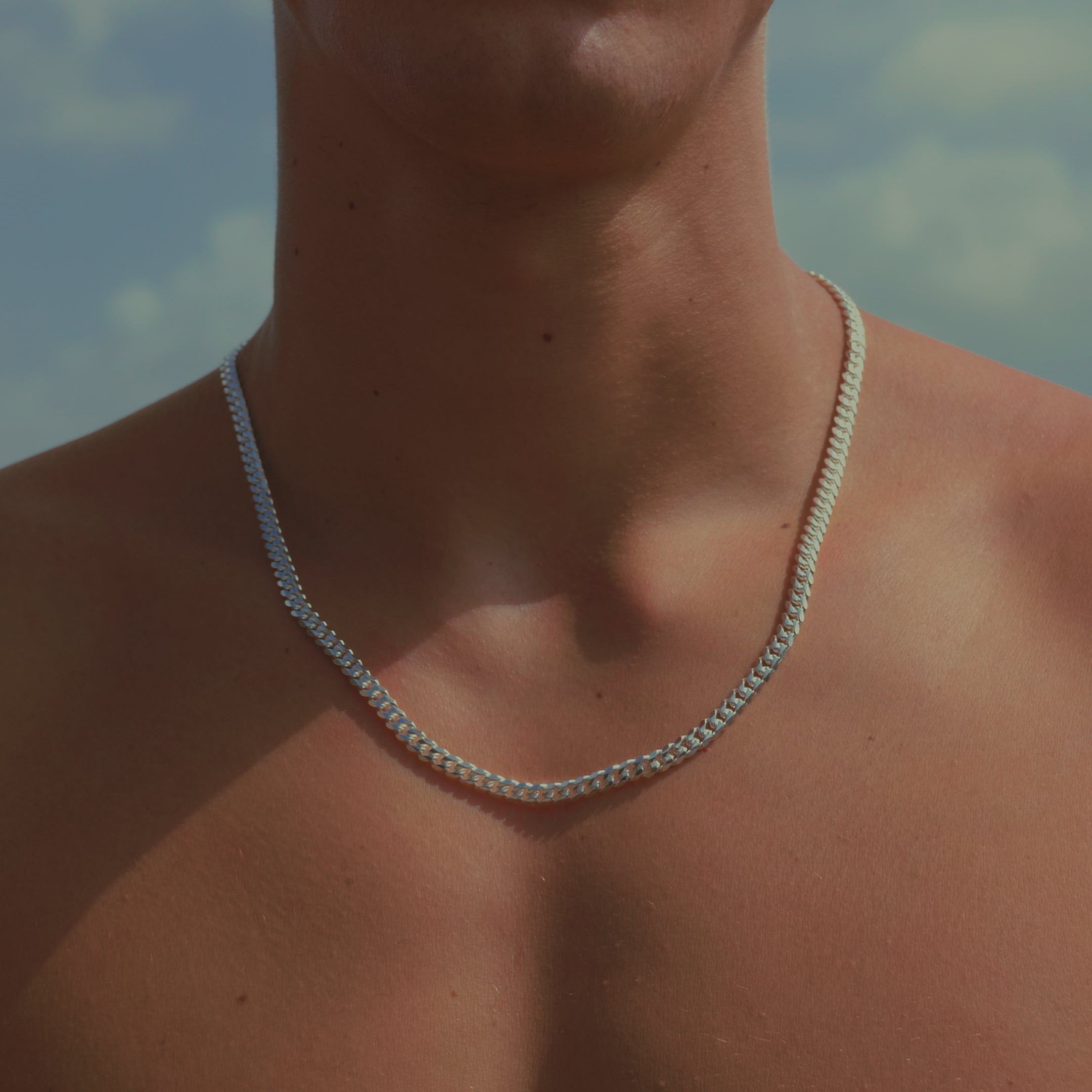 SILVER CUBAN CHAIN 5MM