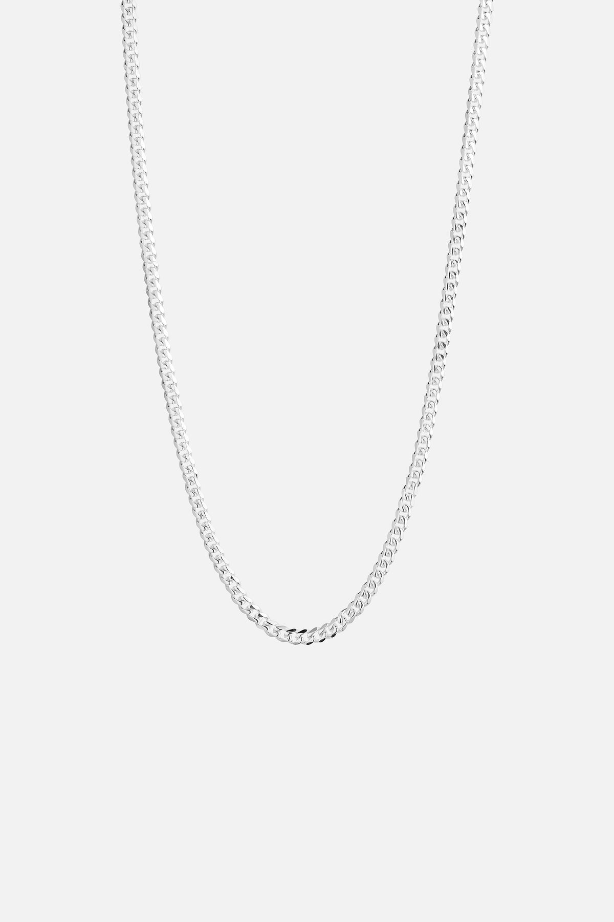 SØLV CUBAN HALSKÆDE 3MM