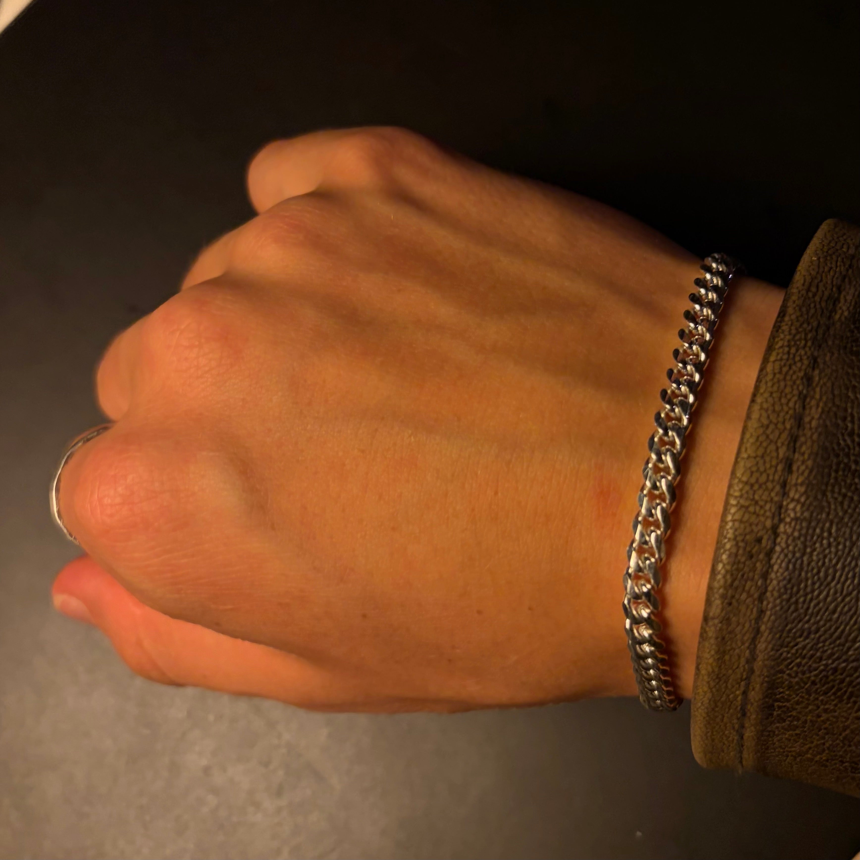 SILVER CUBAN BRACELET 5MM